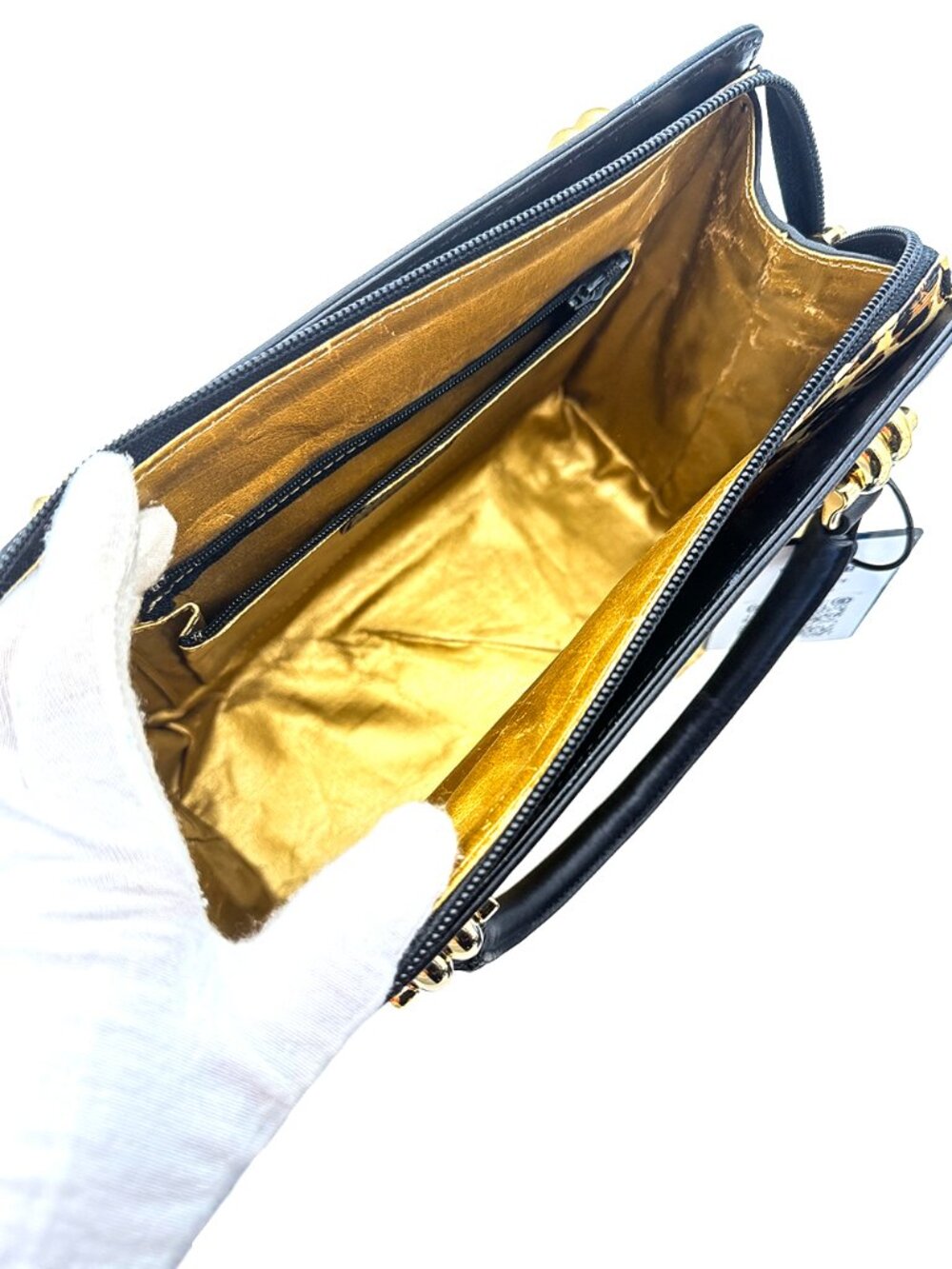 Gianni Versace Sunburst Leather and Canvas Tote Bag with Strap - Picture 5 of 16